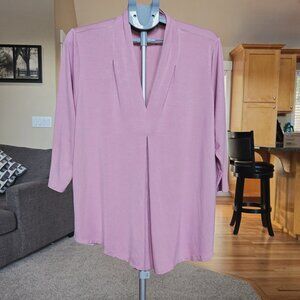 NWT Cable & Gauge sz 2X split front rosey pink tunic